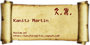 Kanitz Martin névjegykártya